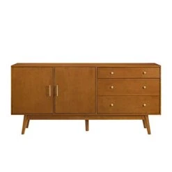 Walker Edison Mid-Century Modern Wood Kitchen Buffet Sideboard Entryway Serving Storage Cabinet Doors-Dining Room Console, 70 Inch, Acorn -Songmics Furniture Shop 31xdewYPOxL