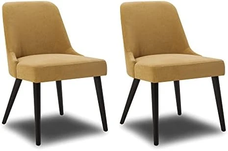 CHITA Mid-Century Modern Dining Chair, Upholstered Fabric Accent Chair,Set Of 2, Ivory 7 CHITA Mid-Century Modern Dining Chair, Upholstered Fabric Accent Chair,Set Of 2, Ivory - Image 7