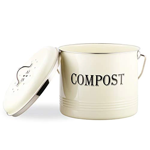 Compost Bin, 1.3 Gal Kitchen Compost Bin Countertop With Lid - Small Indoor Compost Bucket With 7 Bonus Charcoal Filters, Flies/Odor Proof Compost Container Kitchen Pail, Recycling Caddy, Cream 2 Compost Bin, 1.3 Gal Kitchen Compost Bin Countertop With Lid - Small Indoor Compost Bucket With 7 Bonus Charcoal Filters, Flies/Odor Proof Compost Container Kitchen Pail, Recycling Caddy, Cream - Image 2