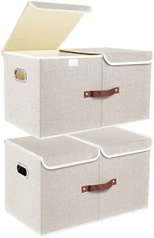 TYEERS Extra Large Collapsible Storage Bins With Lids And Compartments, Organizing Bins For Closet Storage, Clothes Storage, Cube Organizer For Home Office Storage - 2 Pack - Black 12 TYEERS Extra Large Collapsible Storage Bins With Lids And Compartments, Organizing Bins For Closet Storage, Clothes Storage, Cube Organizer For Home Office Storage - 2 Pack - Black - Image 12