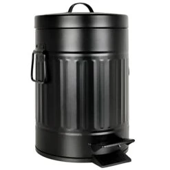 Autumn Alley Farmhouse Bathroom Trash Can - Black Bathroom Trash Can With Lid And Pedal For Rustic Bathroom, Farmhouse Kitchen Trash Can, Country Home Décor, 5L, 1.3 Gallon, Matte Black -Songmics Furniture Shop 31xvQ2d0 xL