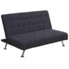 Rosebery Kids Tufted Futon, Convertible Sleeper Sofa In Dark Blue And Chrome