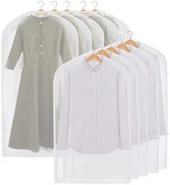 10pack Garment Bags For Hanging Clothes,Side Zipper Translucent Clothes Dust Bag,Plastic Dustproof Suit Bag,Coat Protector Zippered Garment Covers For Closet Storage And Travel-24"x 40"/55" -Songmics Furniture Shop 31yPvUCsdFL. AC