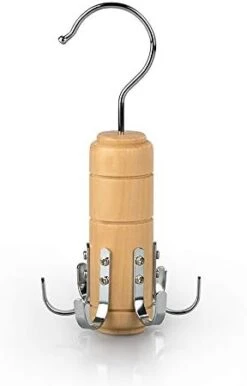 SUNTRADE Wooden Belt Tie Rack Scarf Hanger For Closet，for Belts Tie Scarves Tank Top And Jewelry (2, 4 Hooks) -Songmics Furniture Shop 31yRZrnjrL. AC