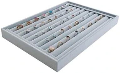Svea Display Large Grey Premium Quality Velvet Glasses Tray Display Storage With Rearrangeable Compartments Stackable Jewelry Organizer 15 Svea Display Large Grey Premium Quality Velvet Glasses Tray Display Storage With Rearrangeable Compartments Stackable Jewelry Organizer - Image 15