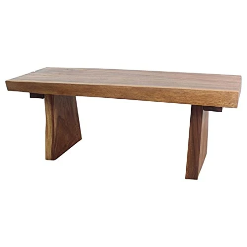 Haussmann® Wood Natural Edge Bench 48 In X 18 X 18 In H KD Walnut Oil 2 Haussmann® Wood Natural Edge Bench 48 In X 18 X 18 In H KD Walnut Oil - Image 2