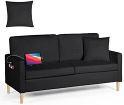 AILEEKISS Mid-Century Sectional Sofa Sets 3 Pieces Faux Leather Loveseat Couches With 2 USB Living Room Furniture Accent Arm Chairs For Small Space, Apartment, Office (1-Seater+1-Seater+3-Seater) -Songmics Furniture Shop 31yfWy yupL. AC