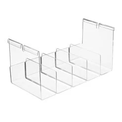 MDesign Plastic 5 Compartment Hanging Closet Storage Organizer Tray, Divided Sections For Holding Sunglasses, Wallets, Clutch Purses, Accessories, Hangs Below Shelving, Grypp Collection - Clear -Songmics Furniture Shop 31yiXx97YdL