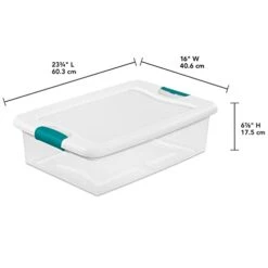 Latching Storage Box, See-Through Base, 32-Qt