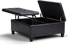 SIMPLIHOME Harrison 36 Inch Wide Square Coffee Table Lift Top Storage Ottoman In Upholstered Slate Grey Tufted Linen Look Fabric For The Living Room, Transitional 26 SIMPLIHOME Harrison 36 Inch Wide Square Coffee Table Lift Top Storage Ottoman In Upholstered Slate Grey Tufted Linen Look Fabric For The Living Room, Transitional -Songmics Furniture Shop 31ys b LUPL. AC
