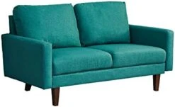 INSTORY Linen Sofa Set Modern Sofa & Loveseat Set 2 Piece Couch Set With Wooden Legs For Living Room, Office, Bedroom - Dark Blue -Songmics Furniture Shop 31ystrgSpYL. AC