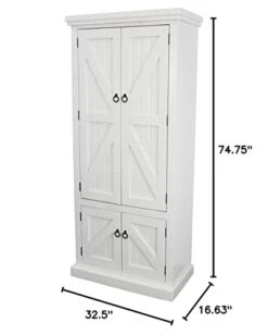 American Heartland Rustic Double Door Pantry, Bright White -Songmics Furniture Shop 31ythaL6I1L