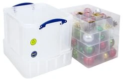 Really Useful Box 35 Litre Plastic Storage Box With XXL Lid And 4 Trays Clear -Songmics Furniture Shop 31ywFMftSuL