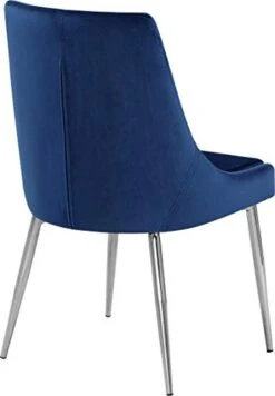 Meridian Furniture Karina Collection Modern | Contemporary Velvet Upholstered Dining Chair With Sturdy Metal Legs, Set Of 2, 19.5" W X 21.5" D X 33.5" H, Navy -Songmics Furniture Shop 31yxZOCEcYL