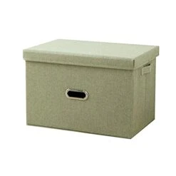 GULRUH Storage Basket, Foldable Storage Box Storage Box Cloth Box Closet Storage Box Finishing Box Household Clothes Clothing Storage Box Foldable Box 32*24*18cm/50*35*31cm ( Color : Green , Size : Sm