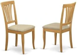 East West Furniture AVC-SBR-LC Avon Dining Chairs - Faux Leather Upholstered Wood Chairs, Set Of 2, Saddle Brown -Songmics Furniture Shop 31zI4jGMG7L. AC