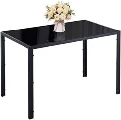 ROOIOME Gray Glass Dining Table Marbled Effect With Tempered Glass Top And Metal Frame And Leg, Gray Rectangle Kitchen Table For Restaurant (L X W X H) 51.20" * 27.5" * 29.5" 17 ROOIOME Gray Glass Dining Table Marbled Effect With Tempered Glass Top And Metal Frame And Leg, Gray Rectangle Kitchen Table For Restaurant (L X W X H) 51.20" * 27.5" * 29.5" -Songmics Furniture Shop 31zJKX4ufhL. AC