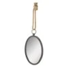 Stonebriar Oval Nautical Mirror For Wall With Hanging Loop, Unique Home Décor For Bathroom, Bedroom, Office, Or Hallway, Large Grey
