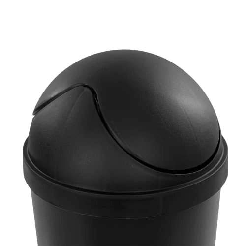 Sterilite 10839006 3 Gallon/11.4 Liter Round SwingTop Wastebasket, Black, 6-Pack 4 Sterilite 10839006 3 Gallon/11.4 Liter Round SwingTop Wastebasket, Black, 6-Pack - Image 4