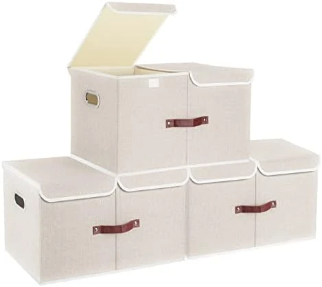 TYEERS Extra Large Collapsible Storage Bins With Lids And Compartments, Organizing Bins For Closet Storage, Clothes Storage, Cube Organizer For Home Office Storage - 2 Pack - Black 7 TYEERS Extra Large Collapsible Storage Bins With Lids And Compartments, Organizing Bins For Closet Storage, Clothes Storage, Cube Organizer For Home Office Storage - 2 Pack - Black - Image 7