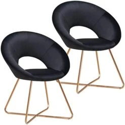 Duhome Modern Accent Velvet Chairs Dining Chairs Single Sofa Comfy Upholstered Arm Chair Living Room Furniture Mid-Century Leisure Lounge Chairs With Golden Metal Frame Legs Set Of 2 Grey -Songmics Furniture Shop 41 863qN5sL. AC 1