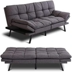 Opoiar Futon Sofa Bed Memory Foam Futon Couch Sleeper Sofa Convertible Fabric 71 Inch Futons Grey With Arm Rest, Metal Legs, Living Room Small & Compact Spaces, Easy Assembly 23 Opoiar Futon Sofa Bed Memory Foam Futon Couch Sleeper Sofa Convertible Fabric 71 Inch Futons Grey With Arm Rest, Metal Legs, Living Room Small & Compact Spaces, Easy Assembly -Songmics Furniture Shop 41 FM dgIPL. AC