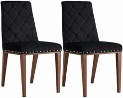 Ufurpie Dining Room Chairs With Velvet Fabric Dining Chairs Set Of 2 With Chrome Legs,Backrest And Button Velvet Fabric Design,Luxury Home Furniture For Dining Room And Kitchen(Set Of 2) (Grey) -Songmics Furniture Shop 41 GBwIjrL. AC