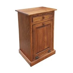 Peaceful Classics Trash Bin Cabinet - Handmade Hideaway Cabinet For Trash Cans - Decorative Bathroom Trash Can, Office Trash Can, And Bedroom Trash Can - Wooden Tilt Out Trash Bin (Mocha) -Songmics Furniture Shop 41 IjJO7 1L