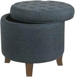 Homepop Home Decor | Upholstered Round Velvet Tufted Foot Rest Ottoman | Ottoman With Storage For Living Room & Bedroom | Decorative Home Furniture, Dark Gray -Songmics Furniture Shop 41 K9WqeLwL. AC