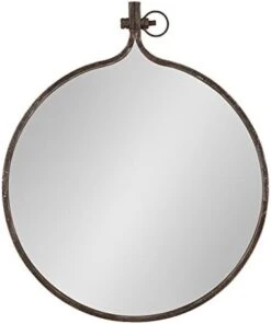 Kate And Laurel Yitro Round Industrial Modern Metal Framed Wall Mirror, 23.5x28.5, Black -Songmics Furniture Shop 41 LHgS0XpL. AC