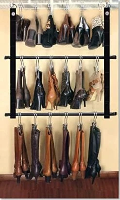 Deluxe 12-Pair Hanging Boot Storage - Double Decker Caddy Includes 12 Boot Hangers (Boot Organizer, Boot Hanger, Boot Storage System) (Original System With 12 Boot Hangers) -Songmics Furniture Shop 41 LcBIrwL. AC