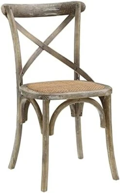 Modway Gear Rustic Modern Farmhouse Elm Wood Rattan Dining Chair In White -Songmics Furniture Shop 41 MFGgpAaL. AC