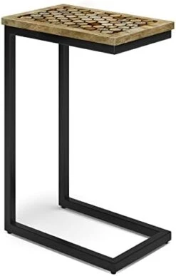 SIMPLIHOME Skyler SOLID MANGO WOOD And Metal 18 Inch Wide Rectangle Inrial C Side Table In Distressed White Wash, Fully Assembled , For The Living Room And Bedroom -Songmics Furniture Shop 41 N97OuHQL. AC