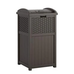 Suncast 33 Gallon Hideaway Trash Can For Patio - Resin Outdoor Trash With Lid - Use In Backyard, Deck, Or Patio - Dark Taupe 17 Suncast 33 Gallon Hideaway Trash Can For Patio - Resin Outdoor Trash With Lid - Use In Backyard, Deck, Or Patio - Dark Taupe -Songmics Furniture Shop 41 OlYCFDkL