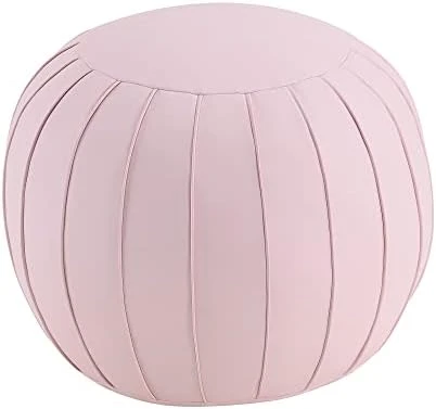 C COMFORTLAND Unstuffed Faux Leather Ottoman Pouf, Round Foot Rest Poof Ottomans, Floor Foot Stool Poufs, Bean Bag Chair Cover With Storage For Living Room, Bedroom, Or Wedding Gifts Orange 6 C COMFORTLAND Unstuffed Faux Leather Ottoman Pouf, Round Foot Rest Poof Ottomans, Floor Foot Stool Poufs, Bean Bag Chair Cover With Storage For Living Room, Bedroom, Or Wedding Gifts Orange - Image 6