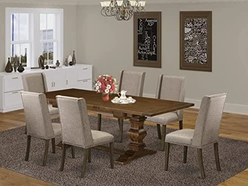 East West Furniture LAFL11-87-16 Dinner Table Set, Large 7 East West Furniture LAFL11-87-16 Dinner Table Set, Large - Image 7