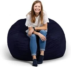 Big Joe Fuf Large Foam Filled Bean Bag Chair With Removable Cover, Black Lenox, 4ft Big 22 Big Joe Fuf Large Foam Filled Bean Bag Chair With Removable Cover, Black Lenox, 4ft Big -Songmics Furniture Shop 410DUO935JL. AC