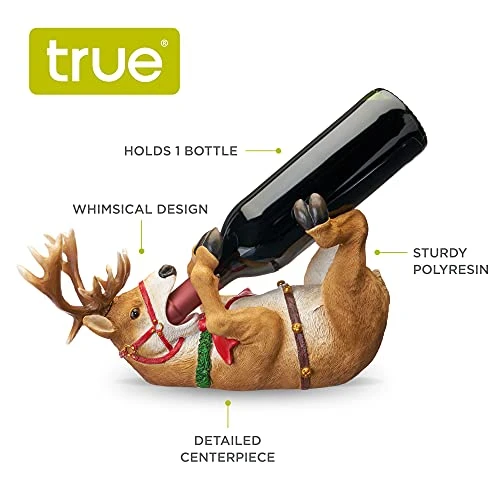 True Reindeer Polyresin Wine Bottle Holder Set Of 1, Brown, Holds 1 Standard Wine Bottle 2 True Reindeer Polyresin Wine Bottle Holder Set Of 1, Brown, Holds 1 Standard Wine Bottle - Image 2