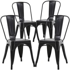 Metal Dining Chairs Indoor-Outdoor Stackable Chic Restaurant Side Bistro Chair Set Of 4, 18 Inch Seat Height, 330LBS Weight Capacity Cafe Tolix Kitchen Farmhouse Pub Trattoria Industrial Bar Chairs 21 Metal Dining Chairs Indoor-Outdoor Stackable Chic Restaurant Side Bistro Chair Set Of 4, 18 Inch Seat Height, 330LBS Weight Capacity Cafe Tolix Kitchen Farmhouse Pub Trattoria Industrial Bar Chairs -Songmics Furniture Shop 410HOQjNQL. AC