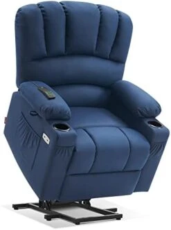 MCombo Electric Power Lift Recliner Chair Sofa With Massage And Heat For Elderly, Extended Footrest, Hand Remote Control, Cup Holders, USB Ports, 2 Side Pockets, Fabric 7095 -Songmics Furniture Shop 410KrNfvBIL. AC