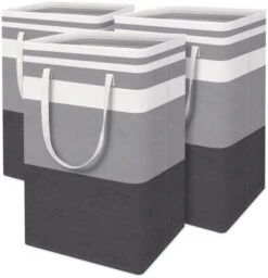 ToteTastic 3-Pack Laundry Basket, Freestanding&Waterproof Laundry Hamper, Collapsible Tall Clothes Hamper With Easy Carry Handles For Clothes, Towels&Toys In The Family And Dorm,Gradient Grey,75L 17 ToteTastic 3-Pack Laundry Basket, Freestanding&Waterproof Laundry Hamper, Collapsible Tall Clothes Hamper With Easy Carry Handles For Clothes, Towels&Toys In The Family And Dorm,Gradient Grey,75L -Songmics Furniture Shop 410LmKsNJOL. AC