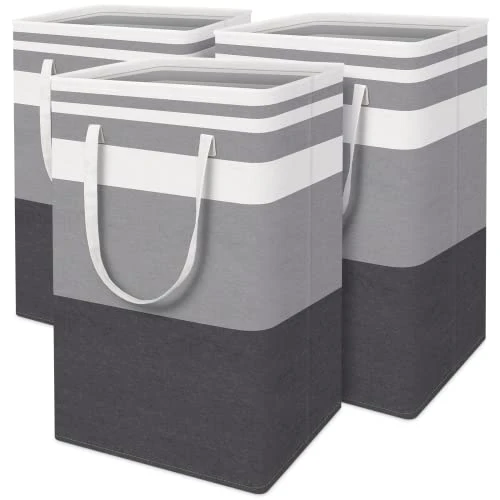 ToteTastic 3-Pack Laundry Basket, Freestanding&Waterproof Laundry Hamper, Collapsible Tall Clothes Hamper With Easy Carry Handles For Clothes, Towels&Toys In The Family And Dorm,Gradient Grey,75L 1 ToteTastic 3-Pack Laundry Basket, Freestanding&Waterproof Laundry Hamper, Collapsible Tall Clothes Hamper With Easy Carry Handles For Clothes, Towels&Toys In The Family And Dorm,Gradient Grey,75L