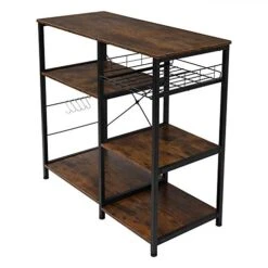 Bakers Racks For Kitchens With Storage Coffee Bar Table Station Coffee Bar Stand Racks For Kitchen Storage Bakers Rack For Plants Coffee Bar Shelf Pantry Door Rack -Songmics Furniture Shop 410MxMJxndL