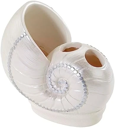 Avanti Linens - Wastebasket, Decorative Trash Can, Seashell Inspired Bathroom Accessories (Sequin Shells Collection) 7 Avanti Linens - Wastebasket, Decorative Trash Can, Seashell Inspired Bathroom Accessories (Sequin Shells Collection) - Image 7