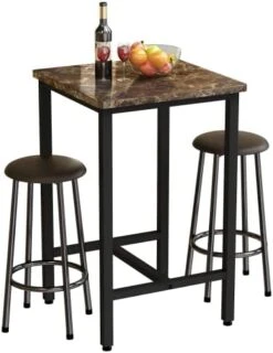 AWQM 3 Piece Dining Table Set, Small Kitchen Table And 2 Stools, Kitchen Breakfast Dining Table Set, Breakfast Table Of 35.43 X 23.62 X 29.92 Inches, Stools Of 13.8 X 13.8 X 17.8 Inches, Beige 21 AWQM 3 Piece Dining Table Set, Small Kitchen Table And 2 Stools, Kitchen Breakfast Dining Table Set, Breakfast Table Of 35.43 X 23.62 X 29.92 Inches, Stools Of 13.8 X 13.8 X 17.8 Inches, Beige -Songmics Furniture Shop 410QYxUF hL. AC