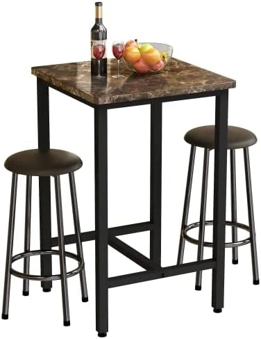 AWQM 3 Piece Dining Table Set, Small Kitchen Table And 2 Stools, Kitchen Breakfast Dining Table Set, Breakfast Table Of 35.43 X 23.62 X 29.92 Inches, Stools Of 13.8 X 13.8 X 17.8 Inches, Beige 7 AWQM 3 Piece Dining Table Set, Small Kitchen Table And 2 Stools, Kitchen Breakfast Dining Table Set, Breakfast Table Of 35.43 X 23.62 X 29.92 Inches, Stools Of 13.8 X 13.8 X 17.8 Inches, Beige - Image 7