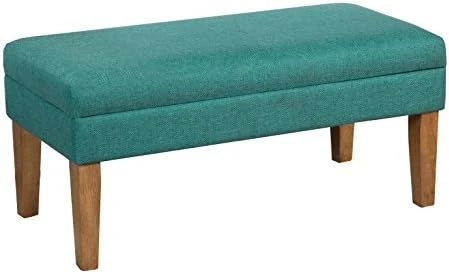 Homepop Home Decor | Upholstered Decorative Storage Ottoman Bench | Ottoman Bench With Storage For Living Room & Bedroom | Decorative Home Furniture, Navy Large 9 Homepop Home Decor | Upholstered Decorative Storage Ottoman Bench | Ottoman Bench With Storage For Living Room & Bedroom | Decorative Home Furniture, Navy Large - Image 9