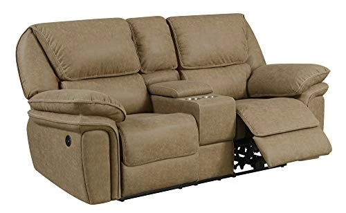 Madrona Burke Oliver Desert Sand Power Console Loveseat With Dual Recliners, Hidden Storage, And USB Charging Station 1 Madrona Burke Oliver Desert Sand Power Console Loveseat With Dual Recliners, Hidden Storage, And USB Charging Station