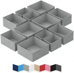 NEATERIZE Drawer Organizer For Clothing (Set Of 12) - Closet Organizer And Storage Divider Baskets For Clothes Dresser, Makeup, Bathroom | Organize Underwear, Socks, Bra, & Tie’s (Grey) 19 NEATERIZE Drawer Organizer For Clothing (Set Of 12) - Closet Organizer And Storage Divider Baskets For Clothes Dresser, Makeup, Bathroom | Organize Underwear, Socks, Bra, & Tie’s (Grey) -Songmics Furniture Shop 410VP2XfJeL. AC