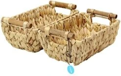 Casaphoria Round Water Hyacinth Garbage Baskets For Storage Natural Woven Hyacinth Laundry Rubbish Basket Durable Circular Waste Baskets Home Beautiful Decoration Storageworks Recycling Bin -Songmics Furniture Shop 410XH1XicWL. AC